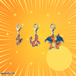 Pokémon Center Pokémon - Porte-clés Dracaufeu, Salamèche, Reptincel