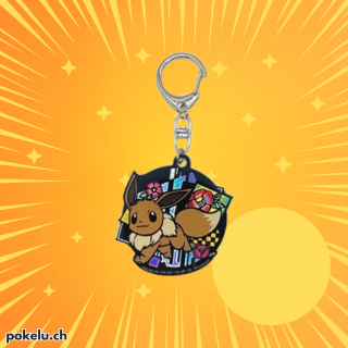 Porte-clés Evoli en acrylique pailleté, exclusivité du Pokémon Center japonais